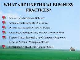 Forms of unethical behavior