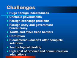 Challenges in international Marketing.