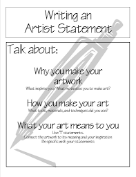 Writing an artist statement.