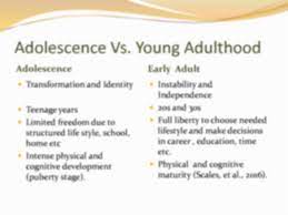 Adolescence and Early Adulthood.
