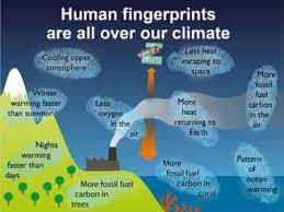 Climate change due to human activities.