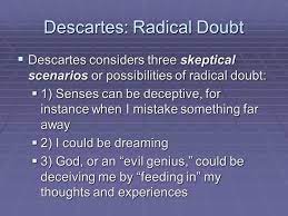 Descartes method of radical doubt.