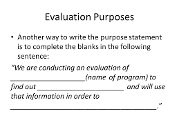 Evaluating purpose statements