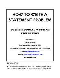 Proposal and Problem Statement Paper.