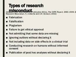 Types of research misconduct.