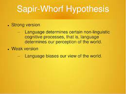Weaker Sapir-Whorf hypothesis.