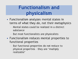 Functionalism and physicalism.