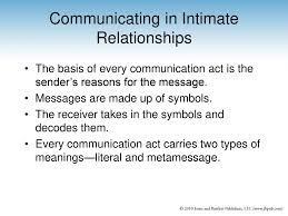 Intimate communication.