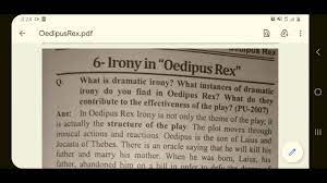 Role of dramatic irony in Oedipus Rex.
